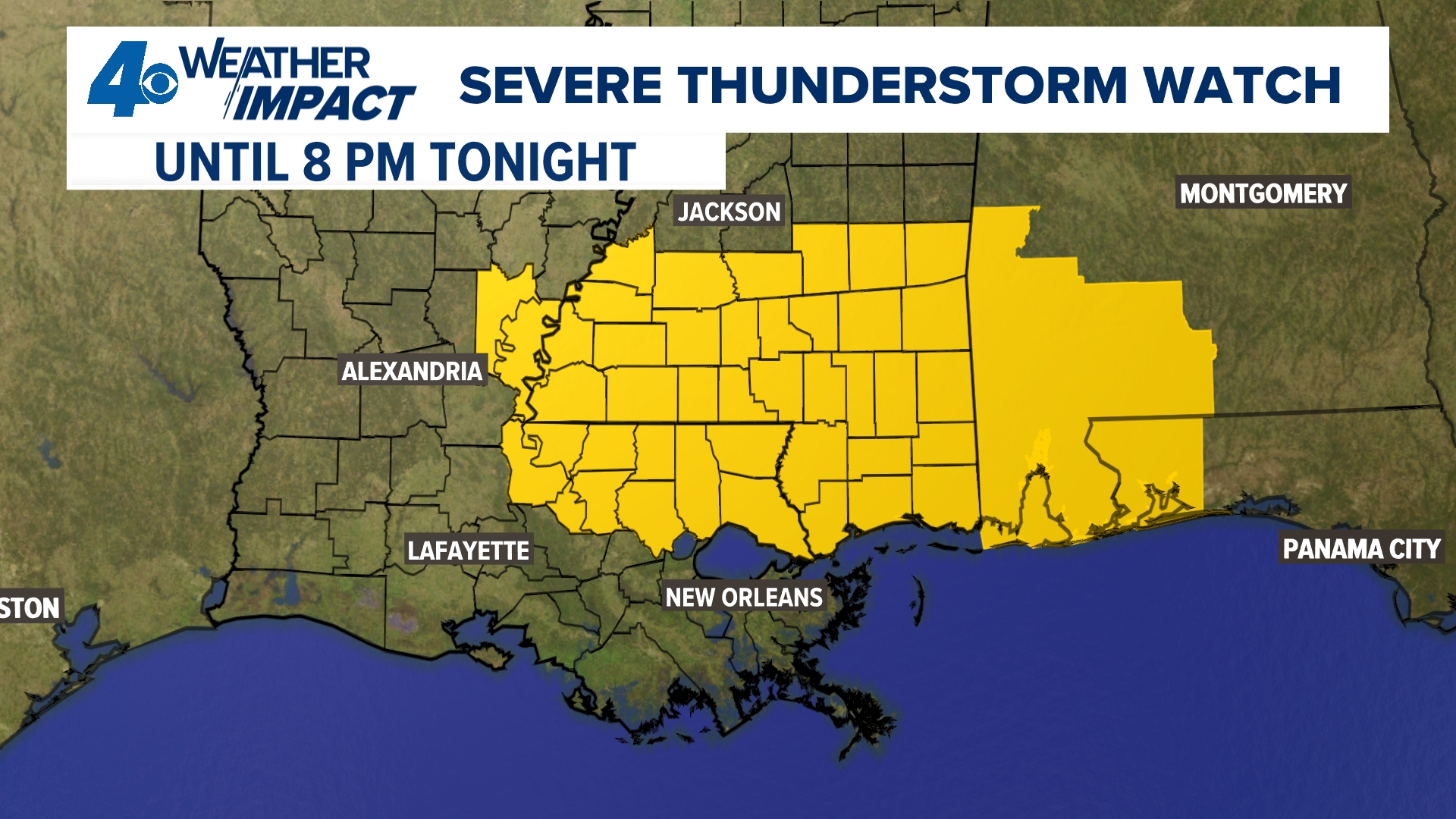 Severe Thunderstorm Watch in effect for the Northshore, parts of south Mississippi