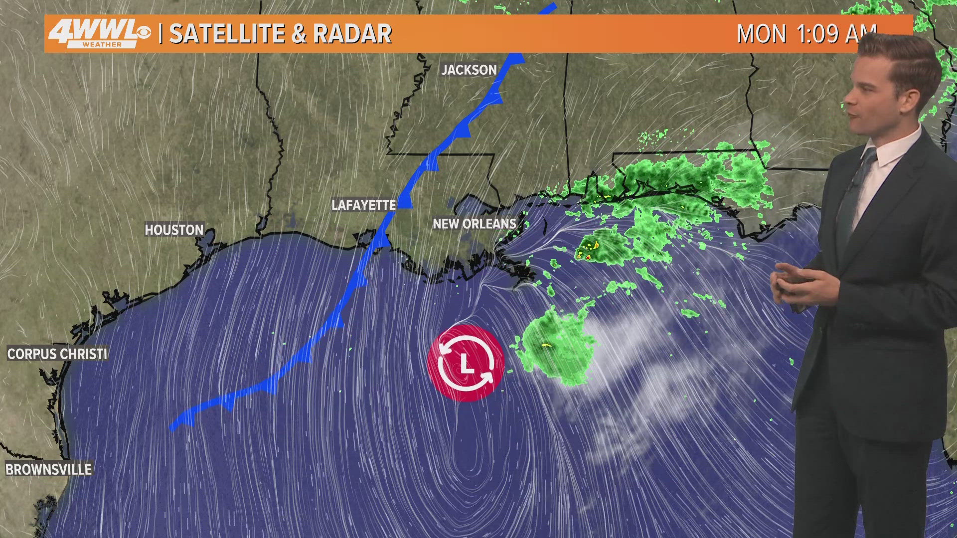 Expect clouds and a few showers. Temperatures will stay in the upper 70s. 