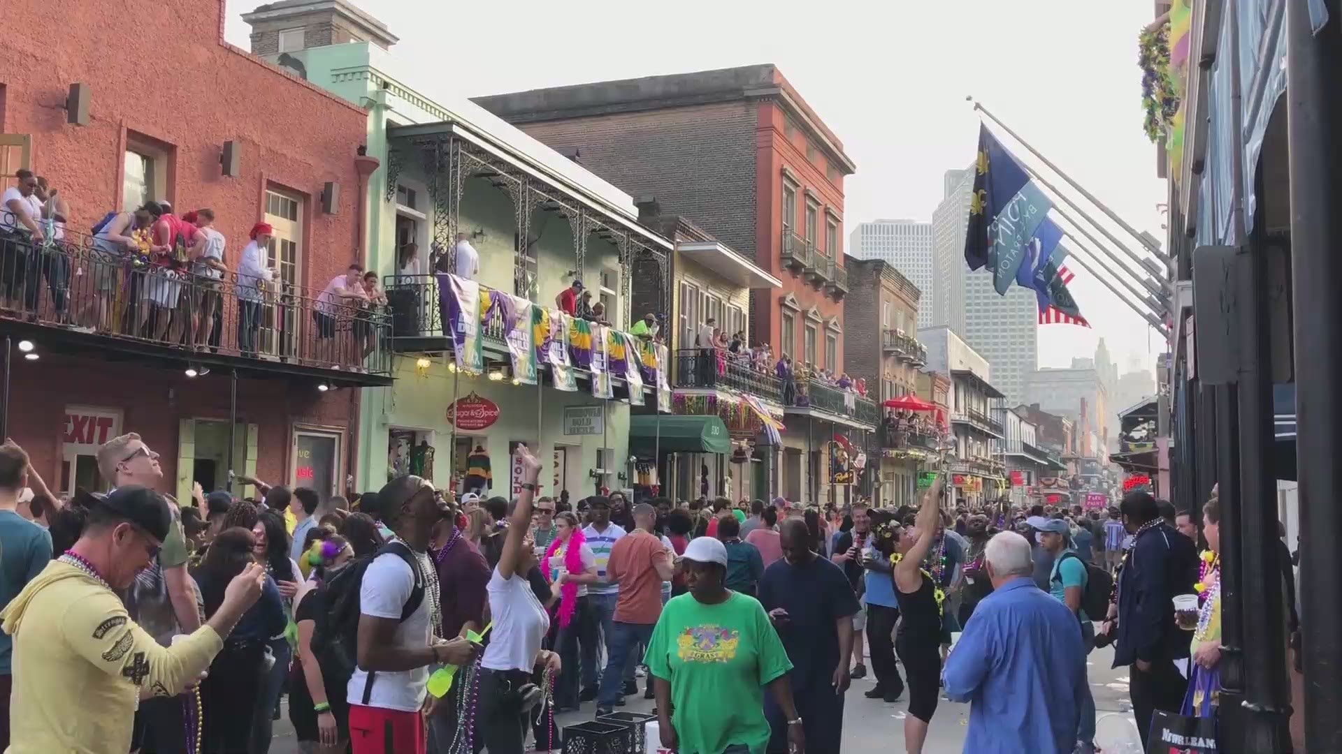 Bourbon Street Ahead Of Endymion Mardi Gras Parade In New Orleans 