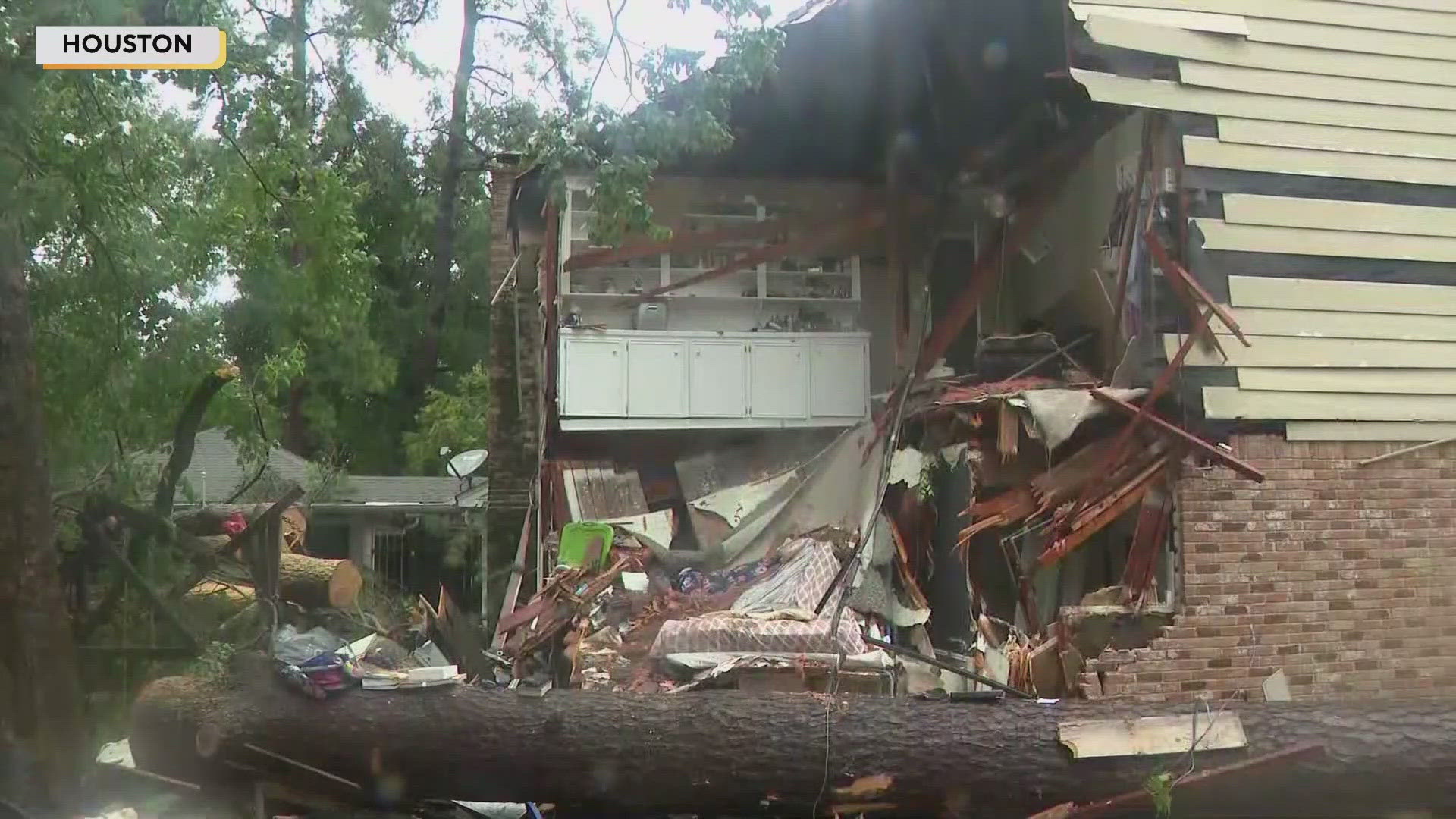 There were at least seven deaths in the Houston area, including a police officer driving to work during the storm.