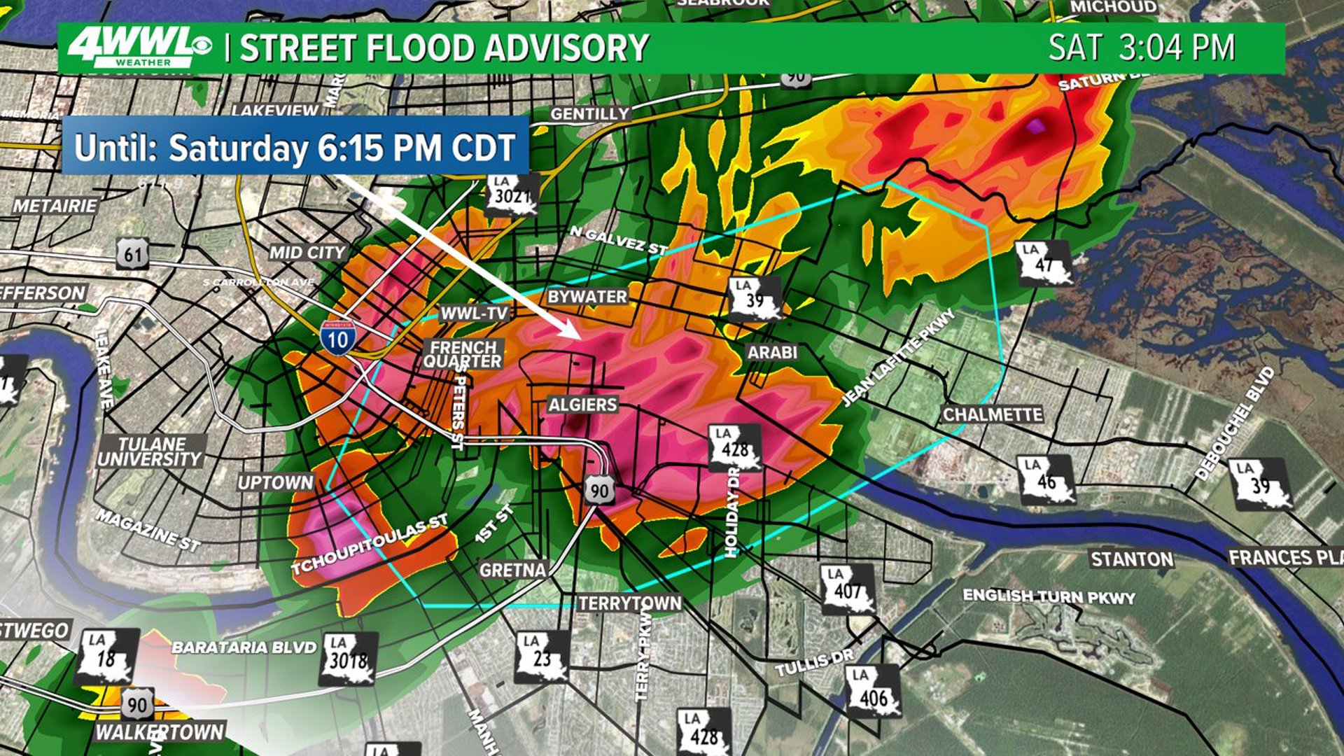 Southeast Louisiana flood advisory until Saturday evening | wwltv.com