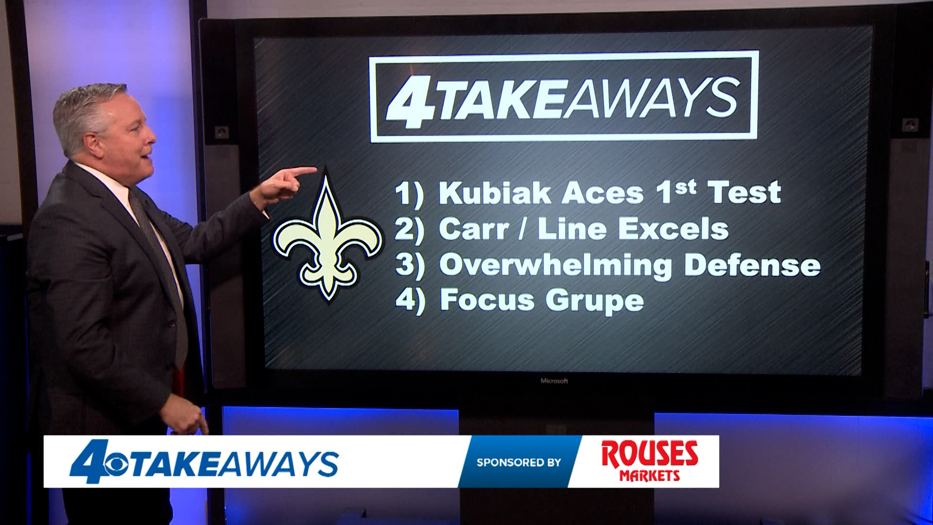 WWL Louisiana Sports Director Doug Mouton with his '4 Takeaways' on the Saints' Week 1 beatdown of the Panthers.