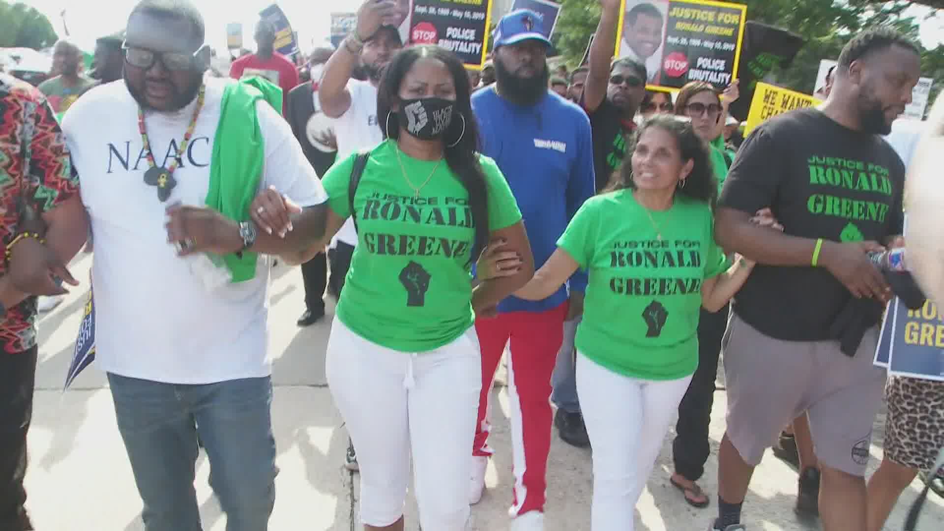 The mother of Ronald Greene led protestors on a march for justice in the arrest and death of her son by LSP back in 2019.