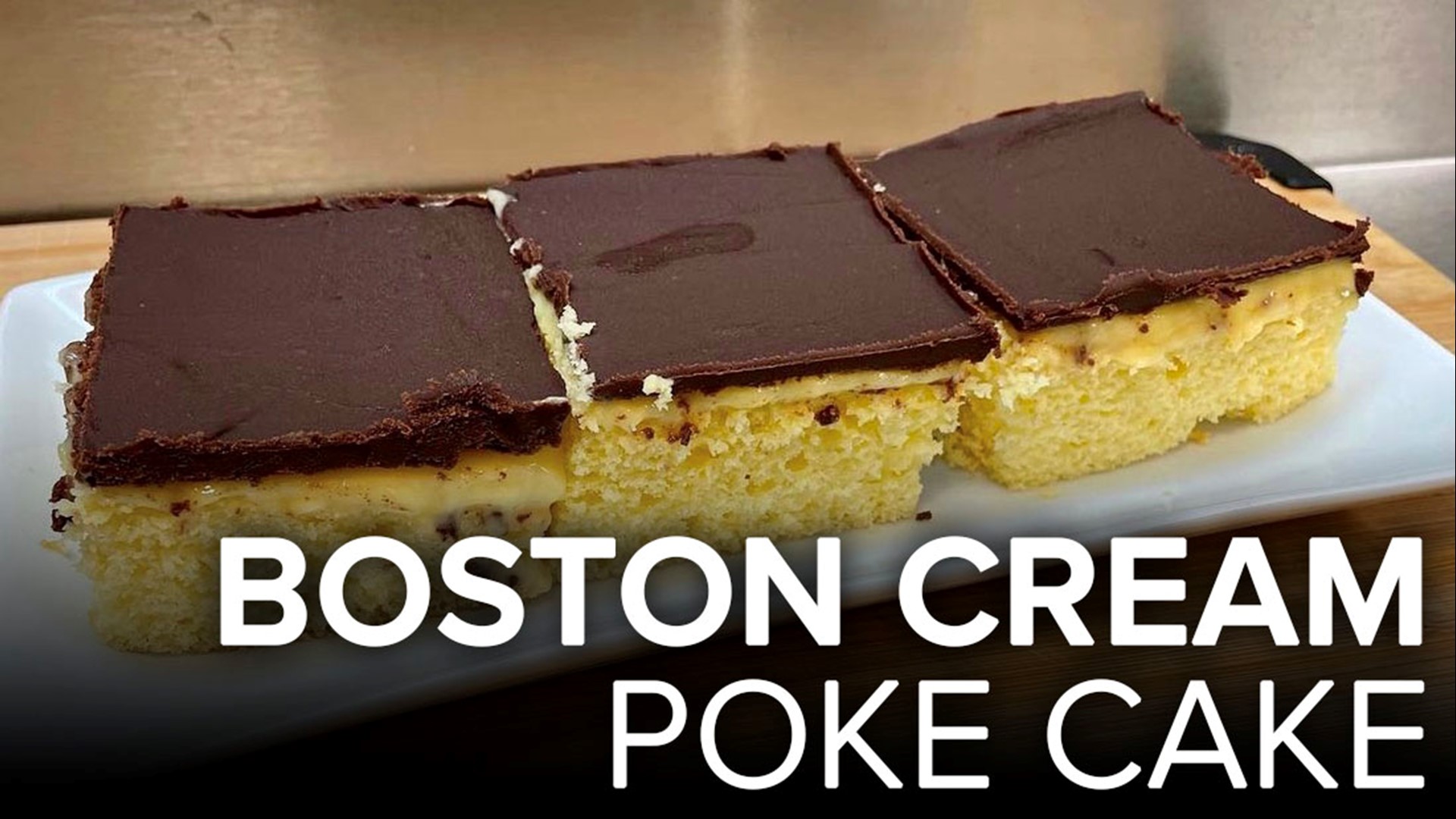 It's National Boston Cream Pie Day! I'm putting my spin on it with a Boston cream pie cake that's perfect to make with the kids.