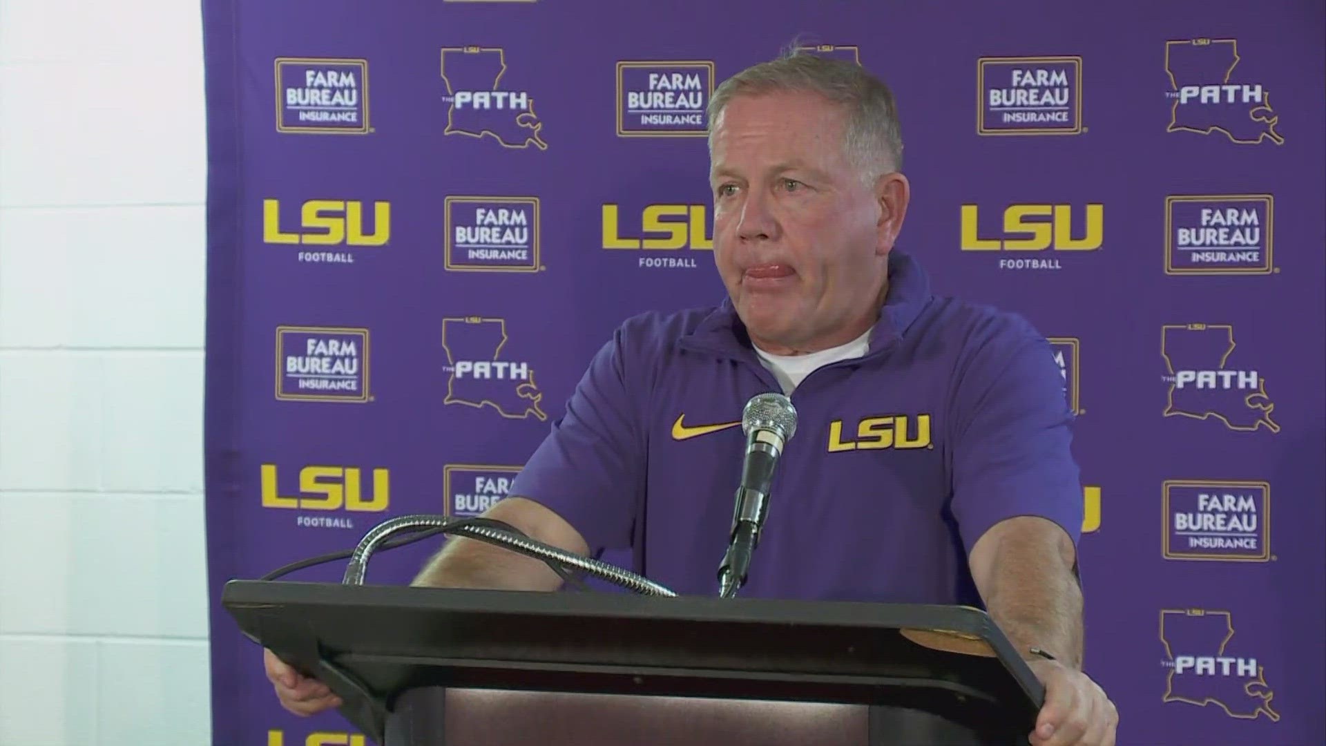 LSU's Brian Kelly talks about Jayden Daniels' injury and the Tigers not playing good enough.