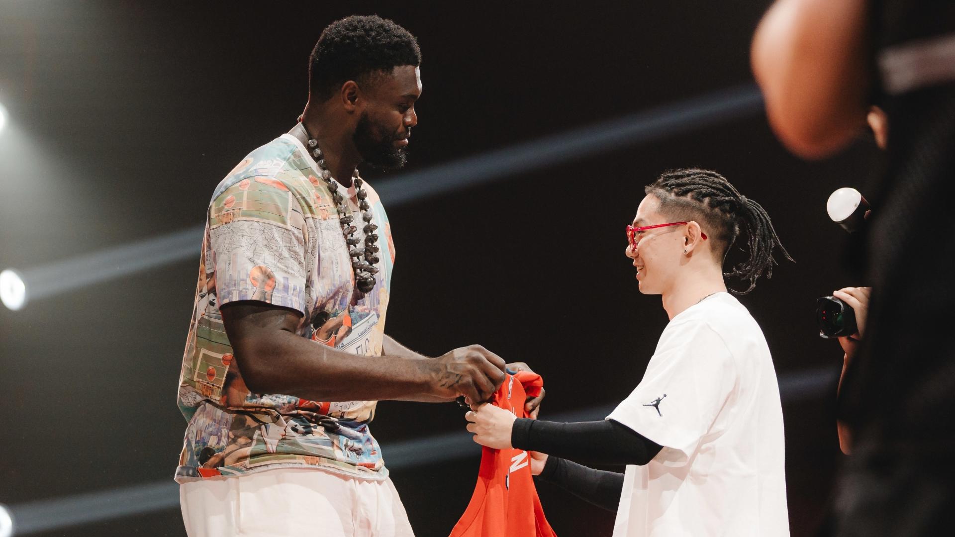 Zion Williamson visits Shanghai during the Jordan Brand Family Tour.