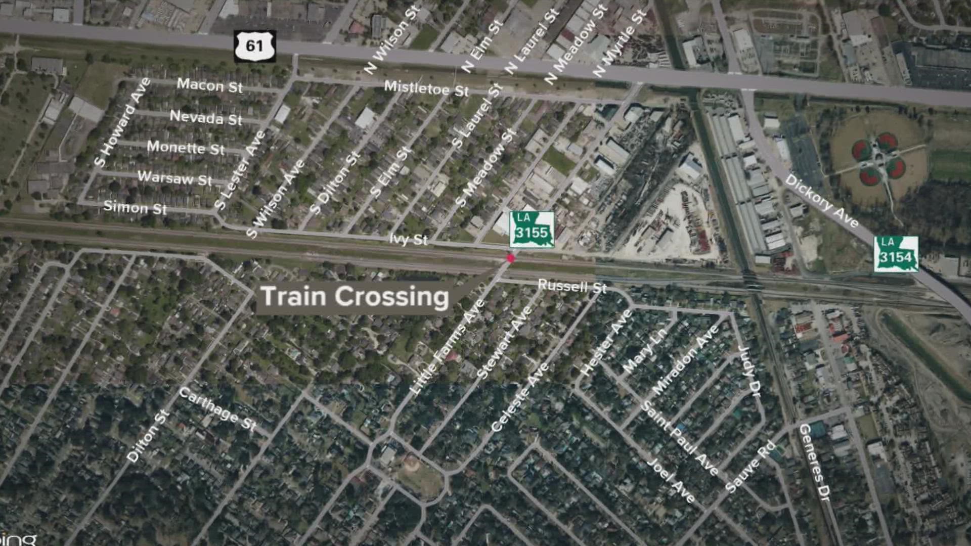 A camera link on the Jefferson Parish website shows in real time if there's a train blocking the tracks on Little Farms Avenue.
