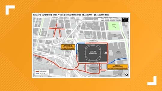 super bowl lix road closures