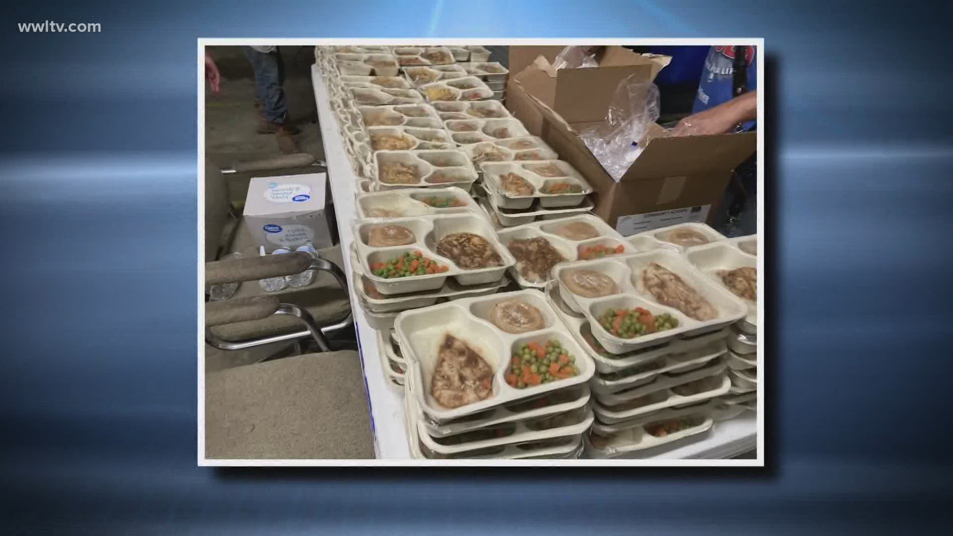 Leaders with Second Harvest say they were able to prepare thousands of meals because of volunteers helping in the organization's kitchen in Lafayette and Harahan.