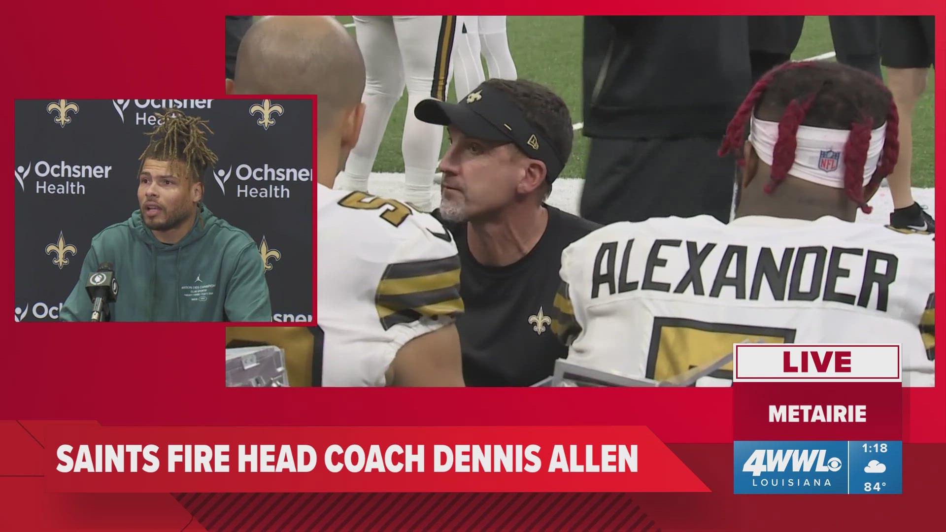 Allen was fired after an embarrassing 22-23 loss to the Carolina Panthers on Sunday.
