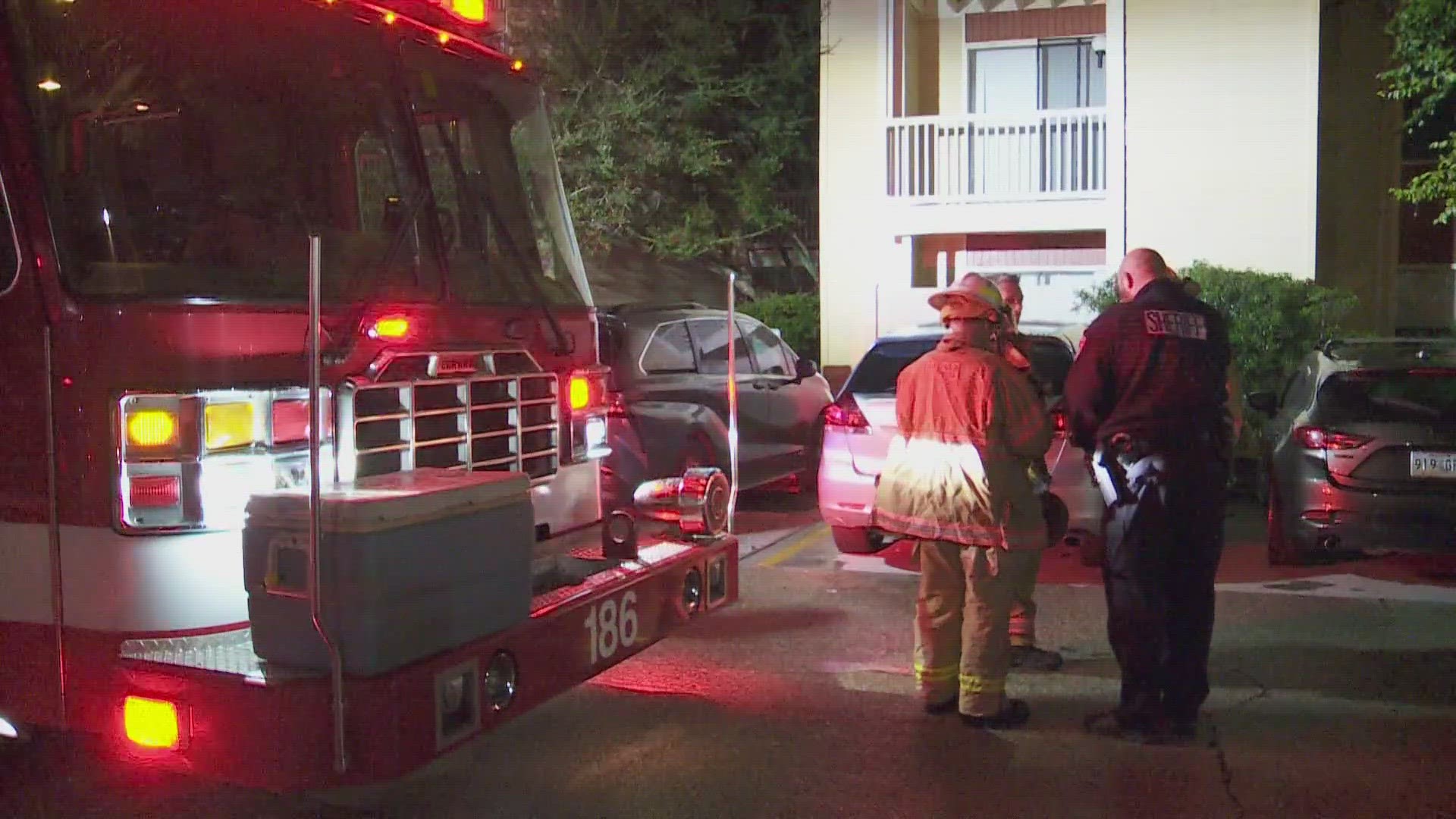 Officials said the fire broke out early Friday morning at the Sawmill Creek Apartments in Jefferson Parish. Officials said no injuries have been reported.