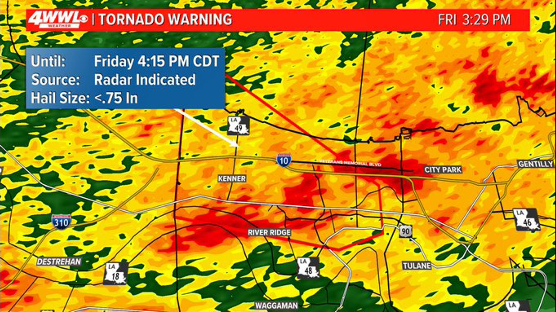 Tornado warning in Jefferson until 4:15 PM | wwltv.com