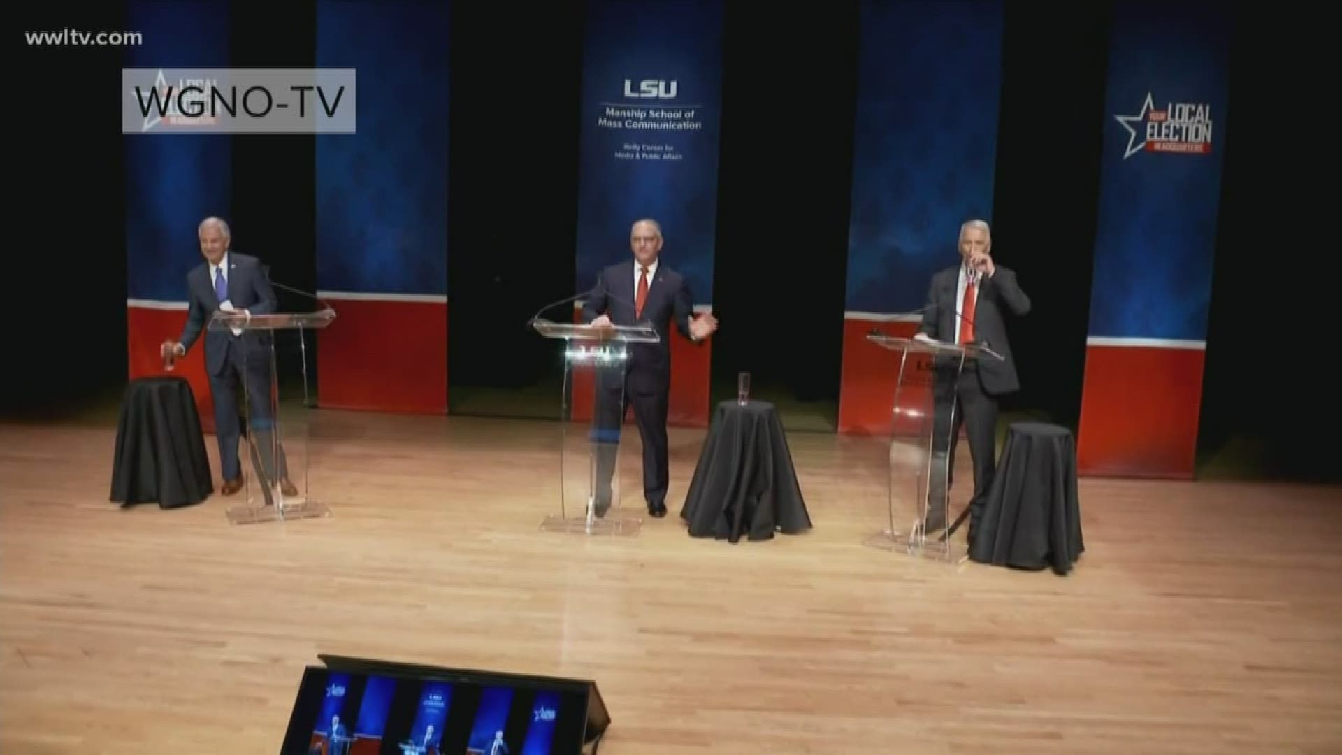 In a televised debate, the three contenders for Louisiana governor sparred over a myriad of issues in a spirited face-off.