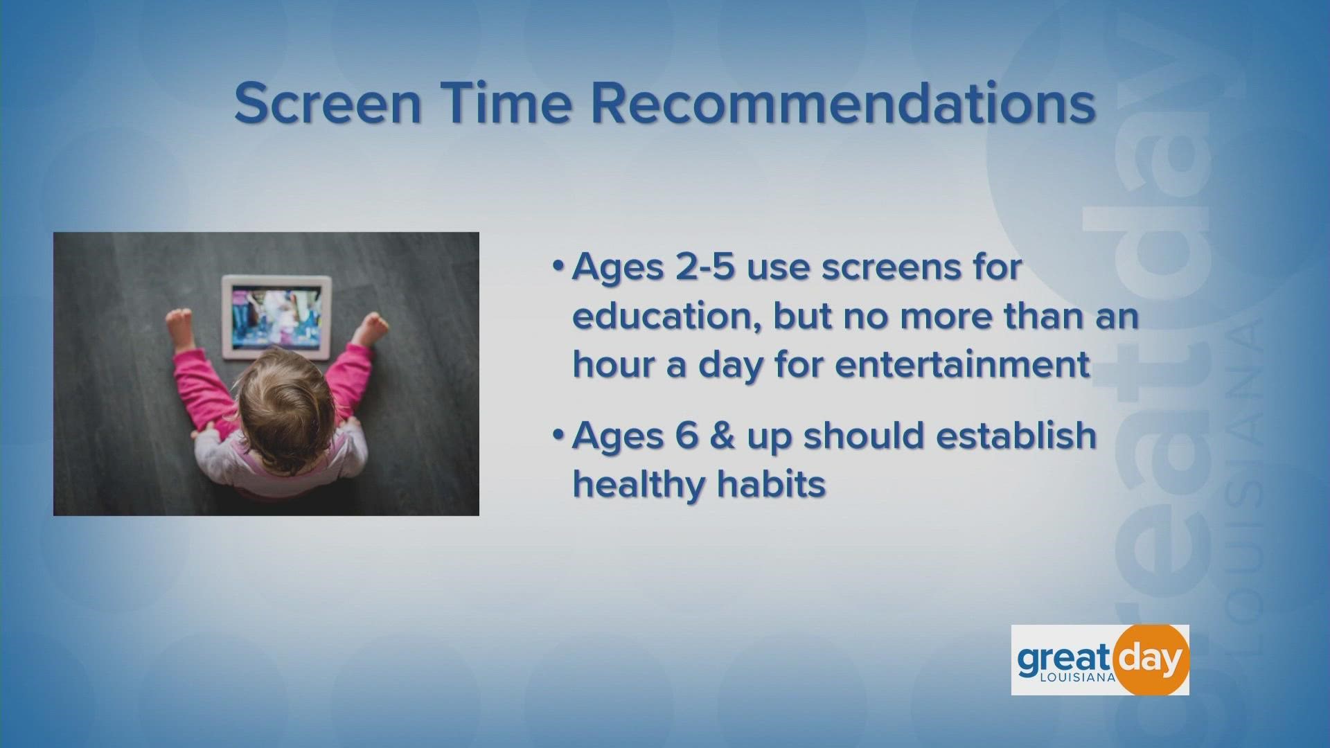 Play therapist Kenneth Schmitt shared some screen time guidelines for all ages.