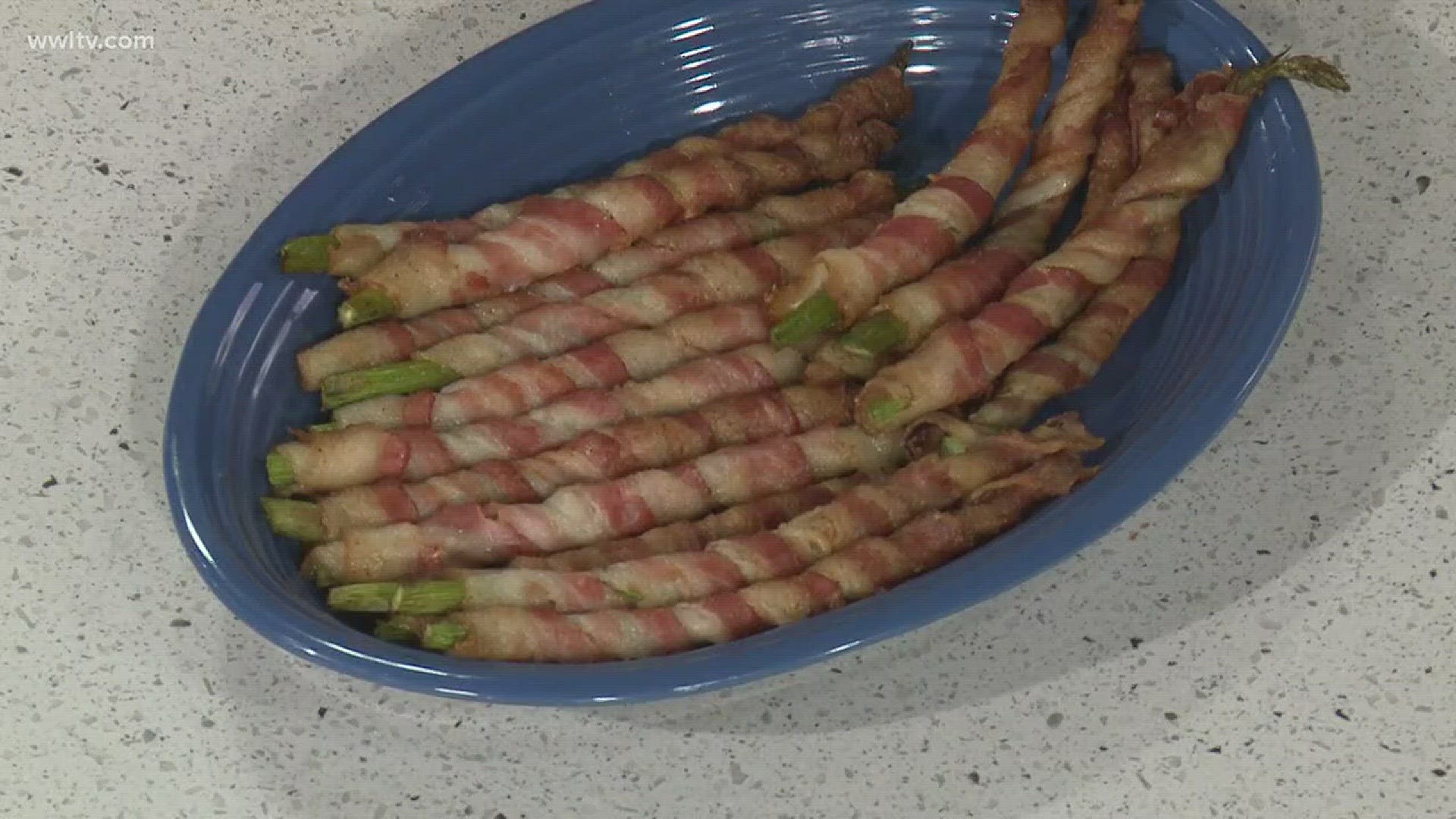 Chef Kevin Belton shares a delicious bacon wrapped asparagus recipe.