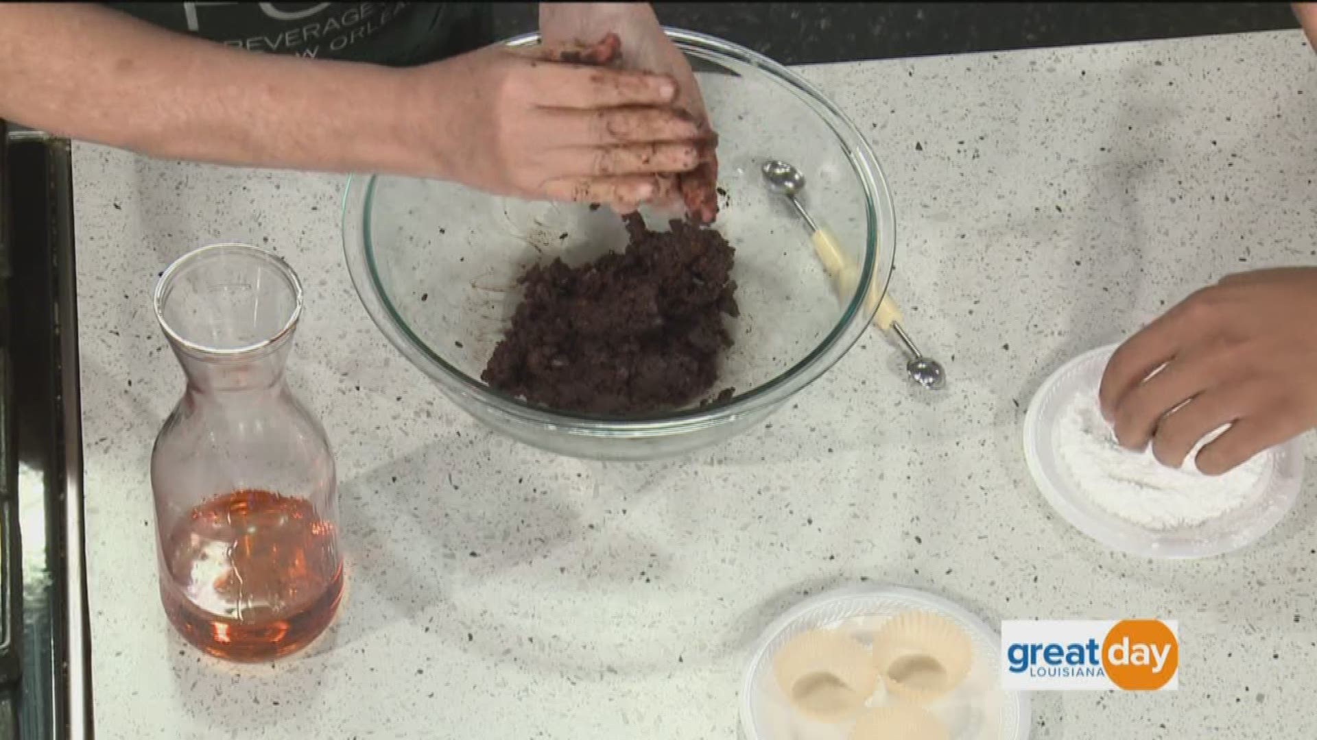 Liz Williams with the Southern Food & Beverage Museum stopped by to show us how to make bourbon balls.