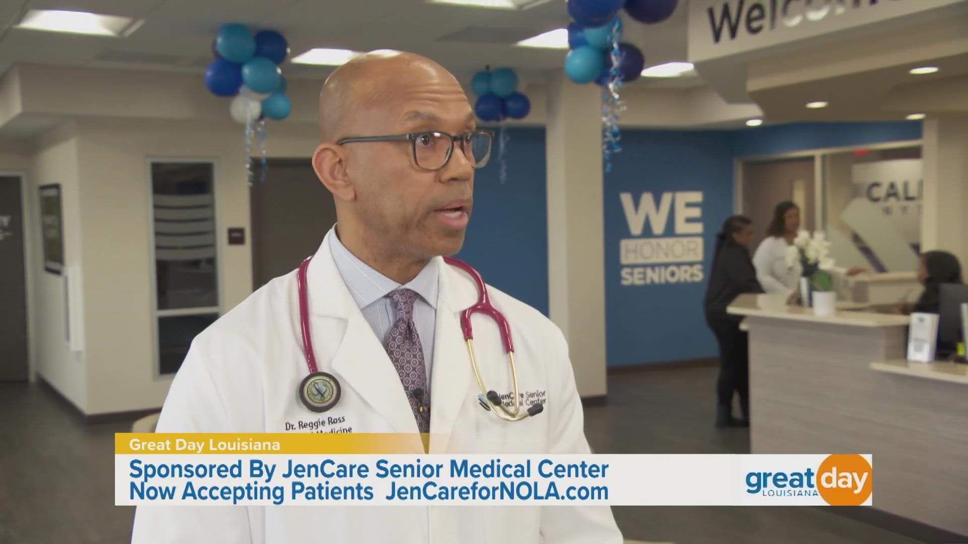 Dr. Reggie Ross, Regional Chief Clinical Officer, visits with Malik in the new New Orleans East location.  JenCare is now accepting new patients at all locations.