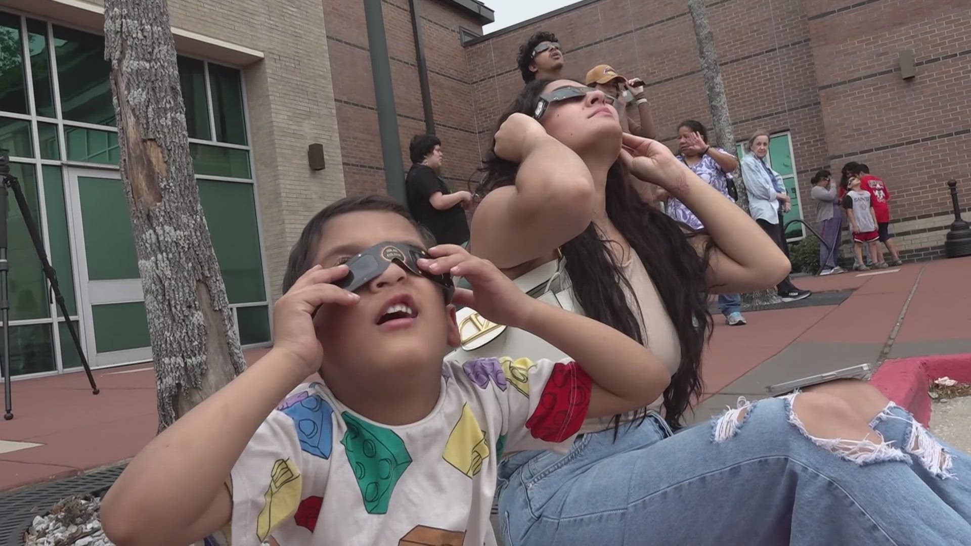 Protective viewing glasses were in high demand on Monday for the solar eclipse.