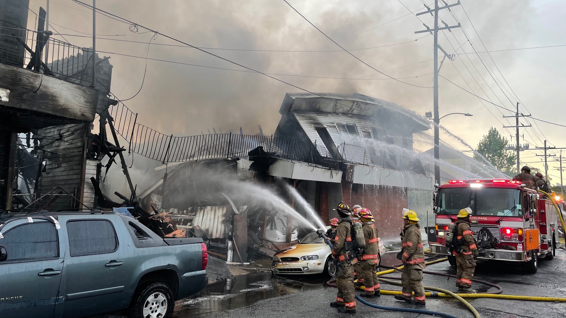 Large embers from the fire allowed the fire to spread to the roof of another building across the street from the initial blaze.