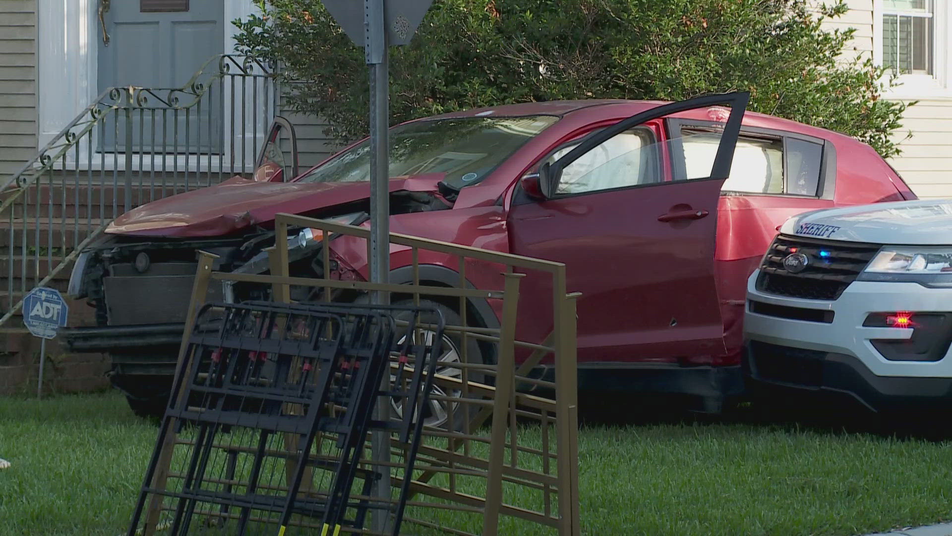 The chase started around 5:50 p.m. when officers were told about a stolen vehicle in the 100 block of Airline Drive.