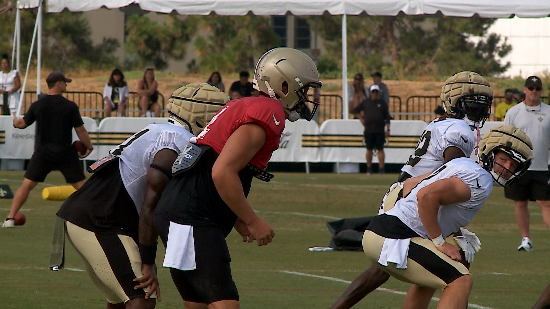 New Orleans continued its third day in pads on Day 7 of the 2024 Saints training camp at UC-Irvine in California on Wednesday, July 31.