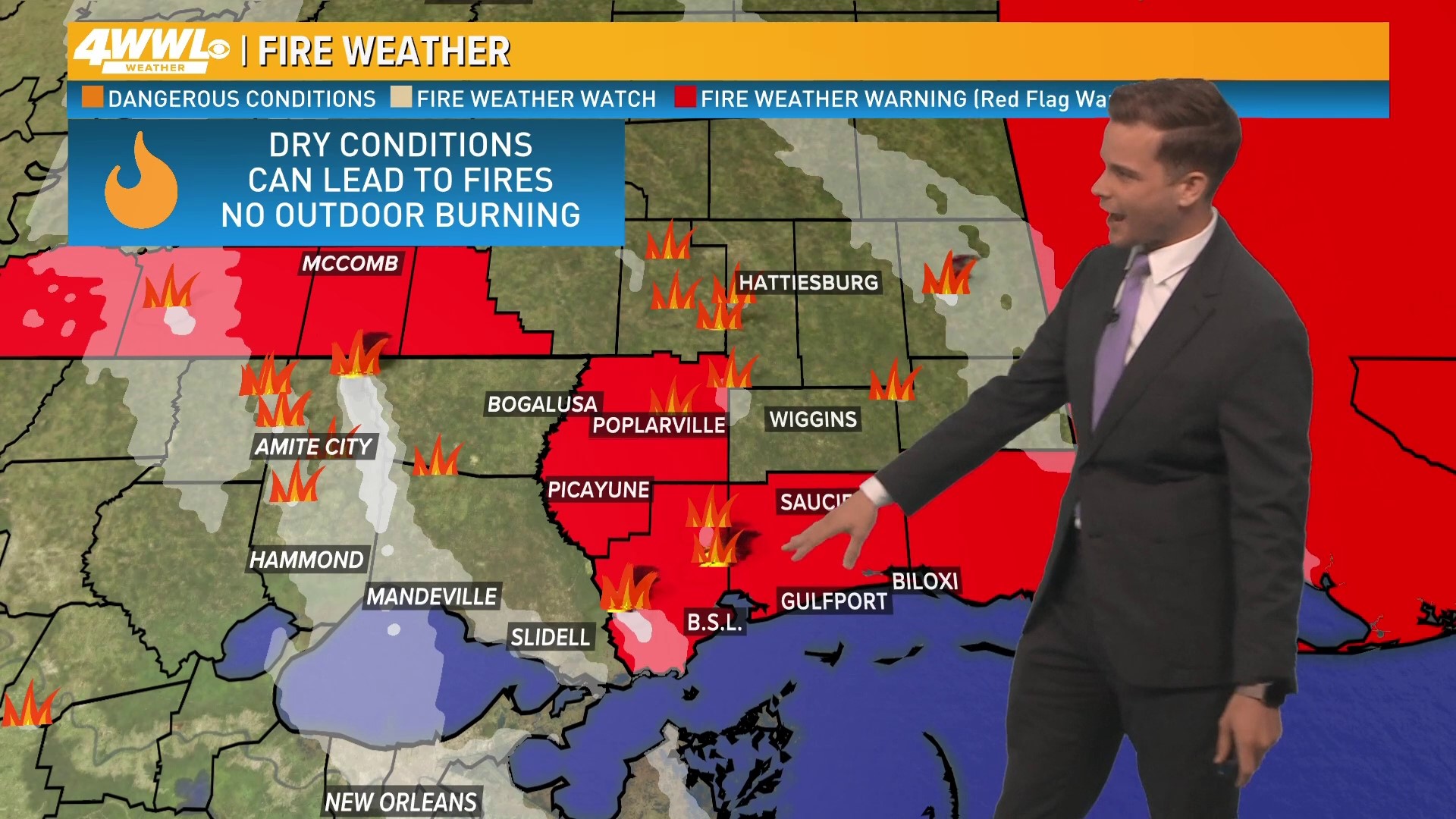 Wildfires in MS impacting air quality for the Gulf Coast