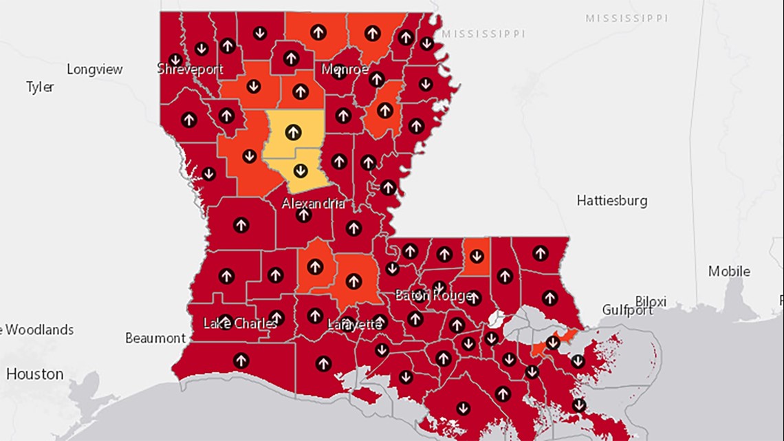 COVID: Some Louisiana parishes seeing falling positivity rates - Vimarsana News