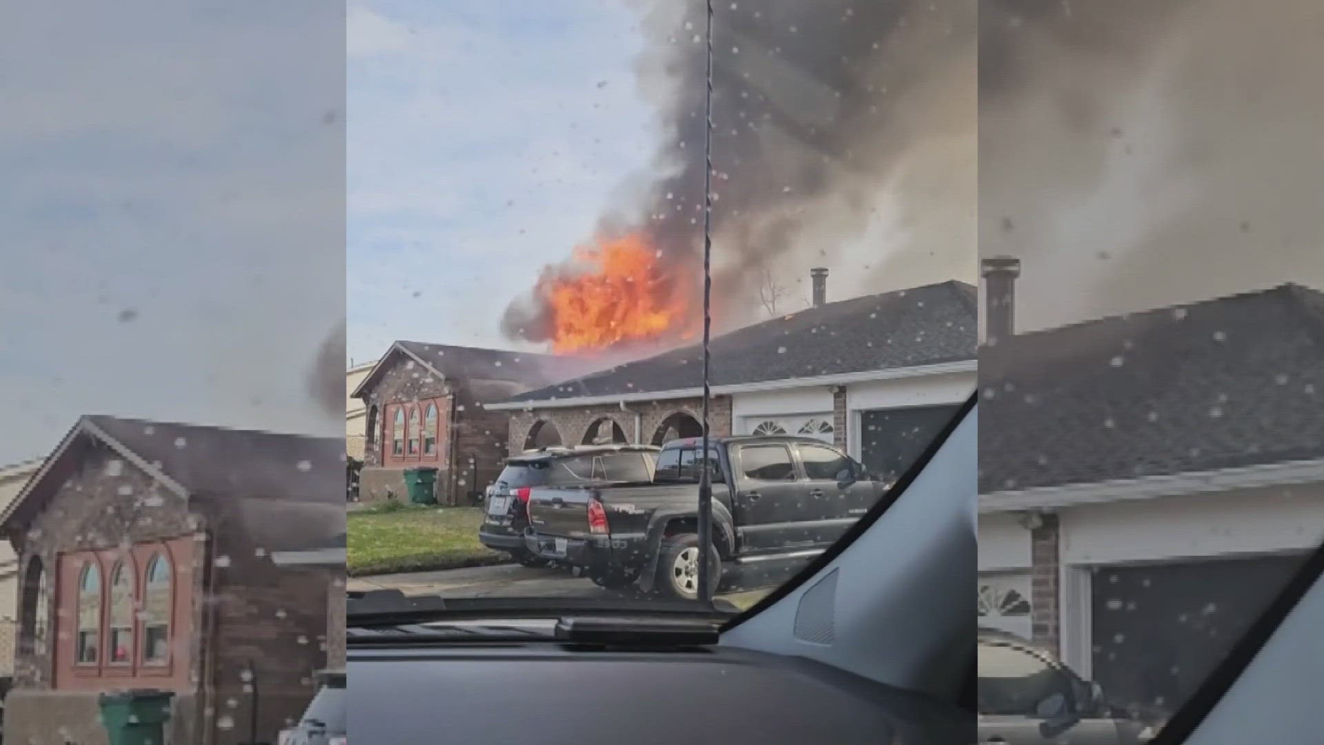 A major fire at a home in Harvey has one family without a house but counting its blessings.