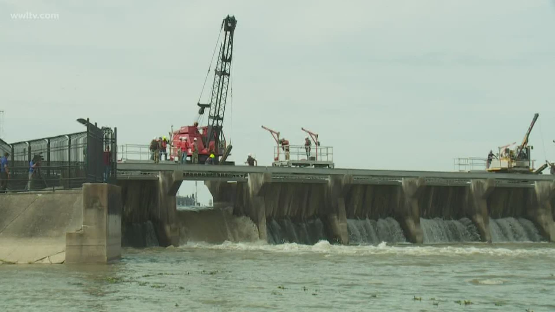 The U.S. Army Corps of Engineers opened 20 bays of the Bonnet Carré Spillway Friday after the Mississippi River was forecast to rise to flood stage at New Orleans ne