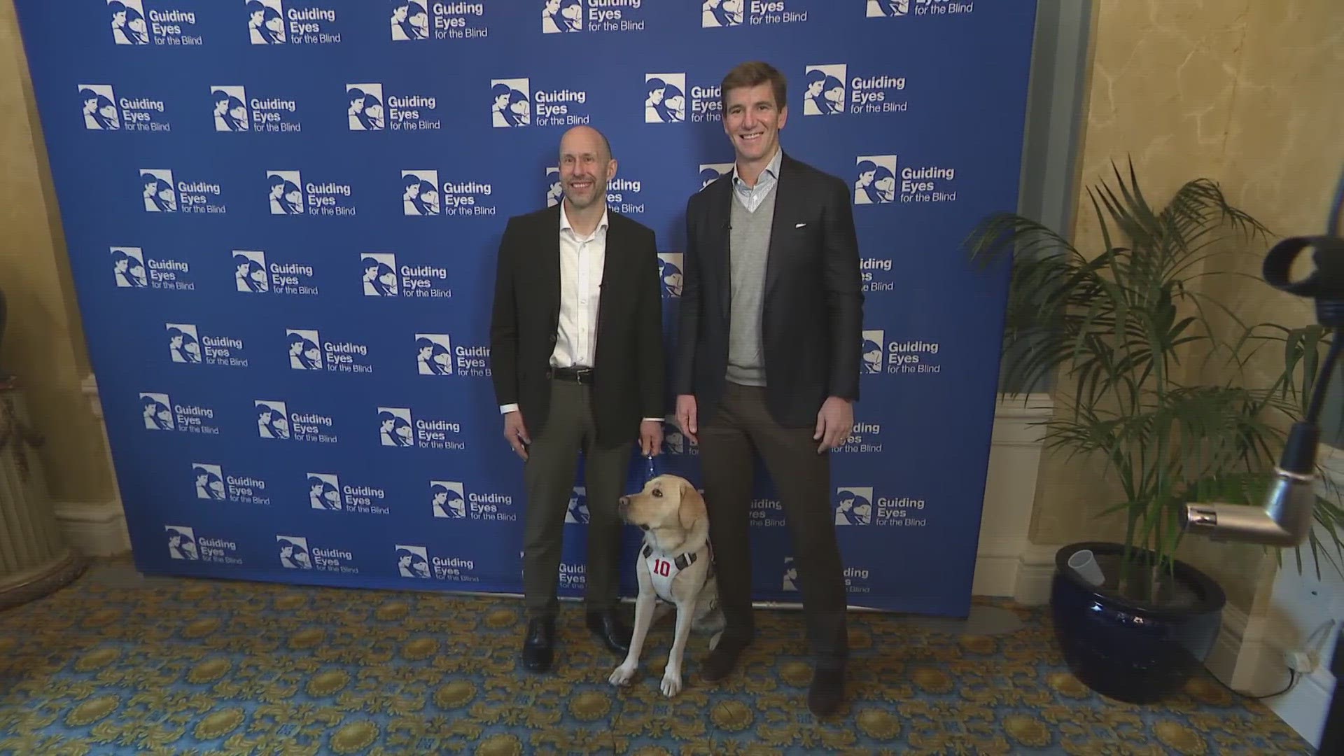 Two-time Super Bowl MVP and Isidore Newman grad Eli Manning delivered a special handoff on Tuesday – a guide dog named "Ten" in honor of Manning’s jersey number.
