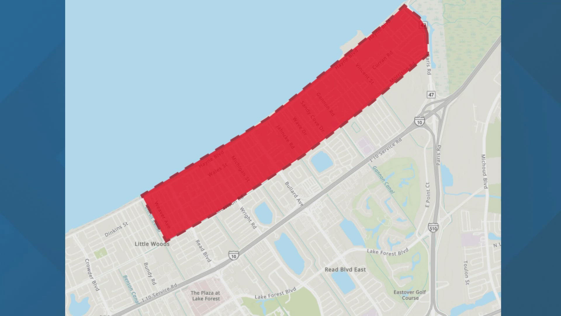 A boil water advisory is in place for part of New Orleans East. It starts at Pointevant Street and runs to Paris Road, and from Morrison to the lake.