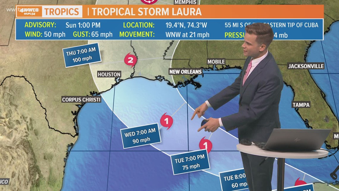 Sunday 1 pm tropical update: Hurricane Marco and Tropical Storm Laura ...