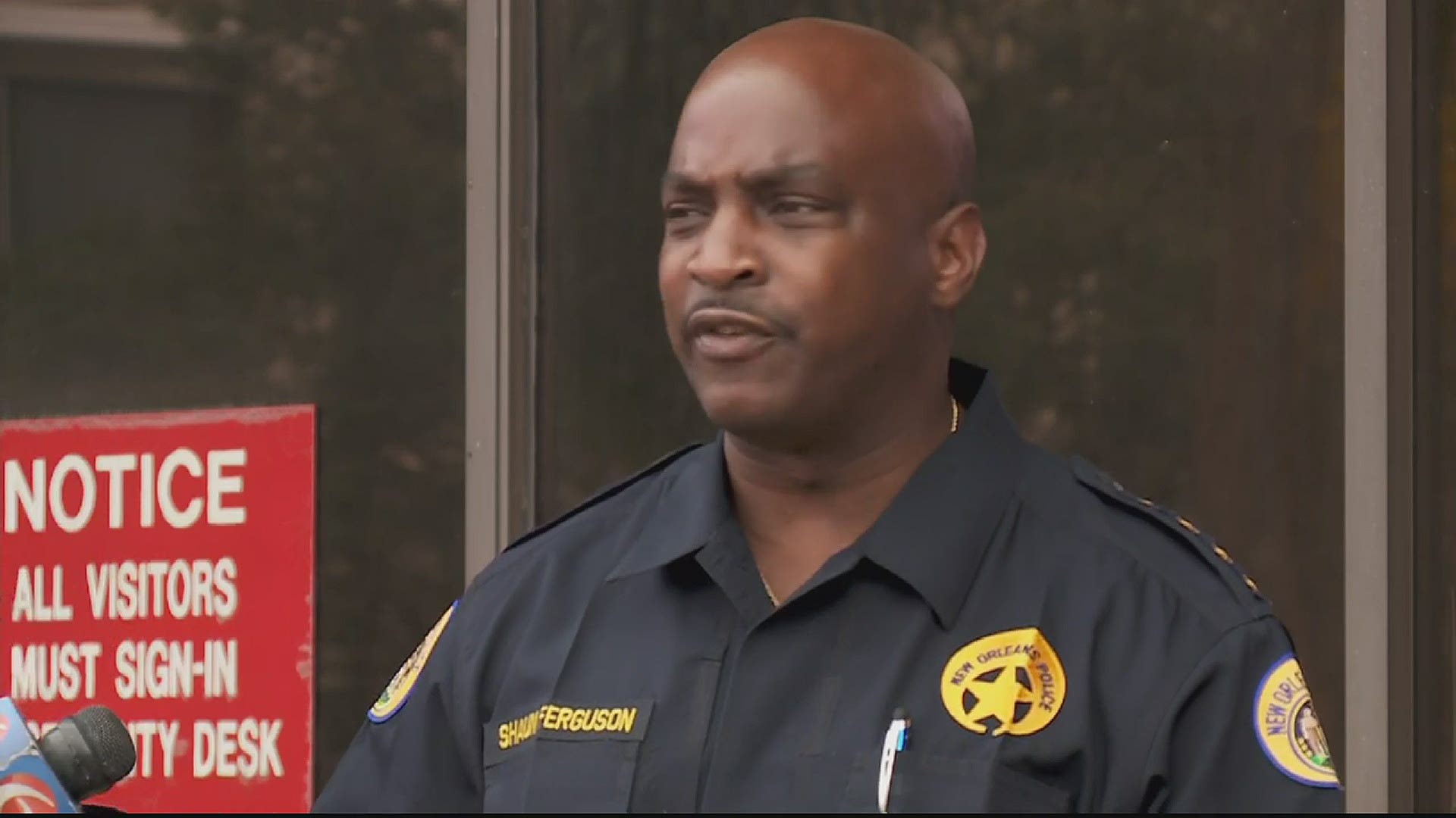 NOPD Supt. Shaun Ferguson talked about the recent killing of two brothers and the wounding of their mother in Algiers. The brothers were 3 and 23.