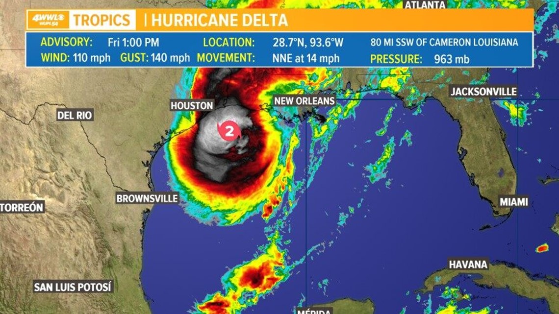 Friday 1 pm Hurricane Delta update | www.ermes-unice.fr
