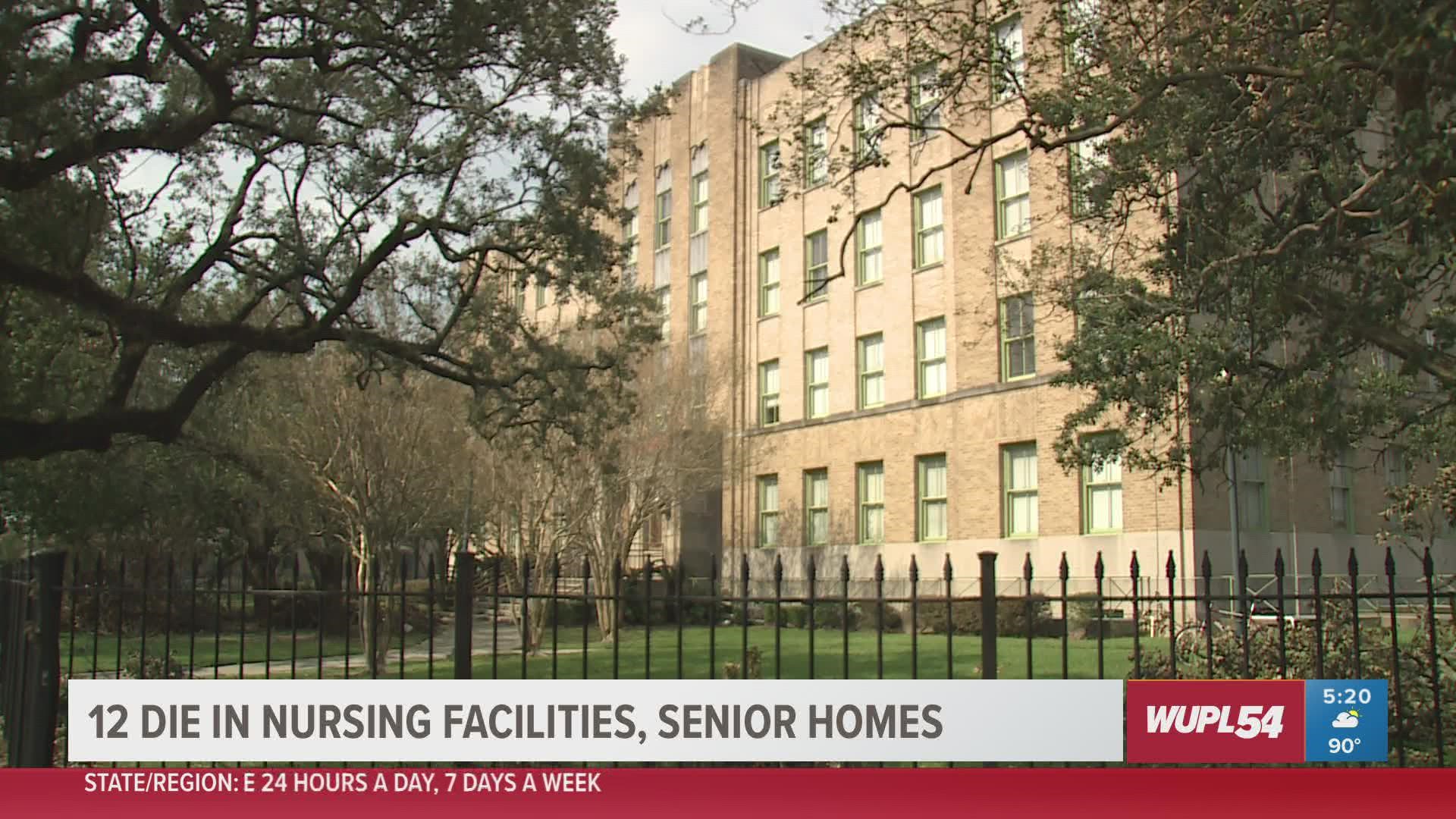 It's been confirmed 12 residents have died at nursing facilities and senior homes after Hurricane. New Orleans has evacuated 10 facilities as of Sunday night.
