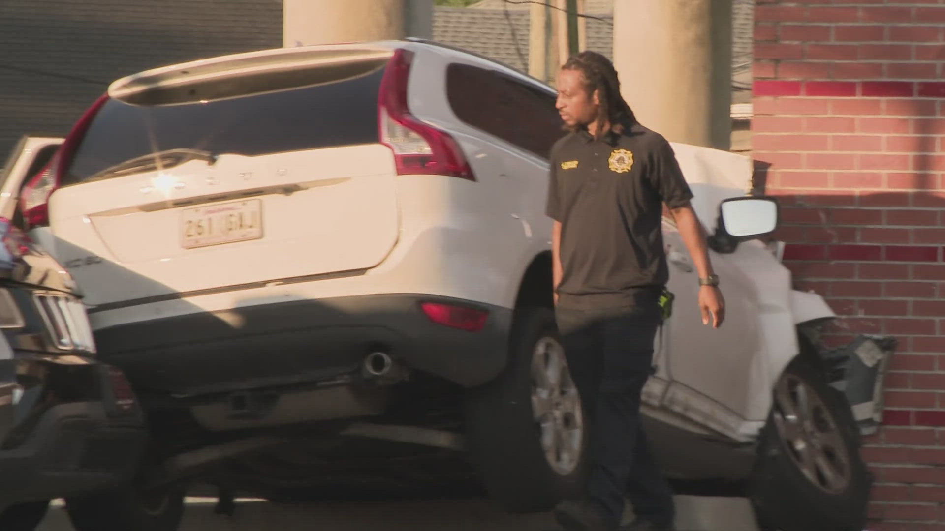 The crash happened at a New Orleans fire station early this morning. 