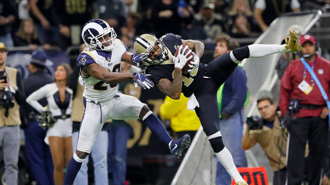 Rams vs saints missed pass interference play 