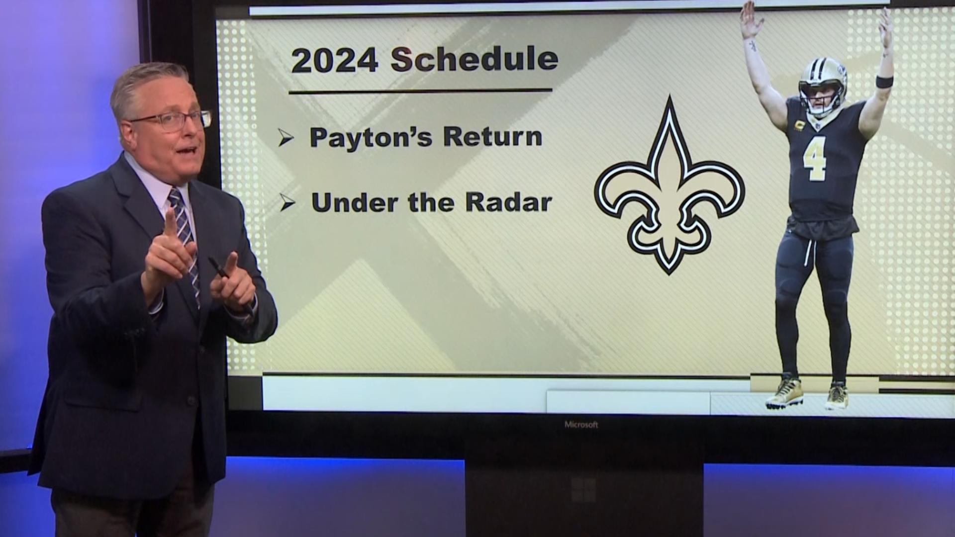 WWL Louisiana's Doug Mouton, Sports Director gives analysis of Saints 2024 schedule.