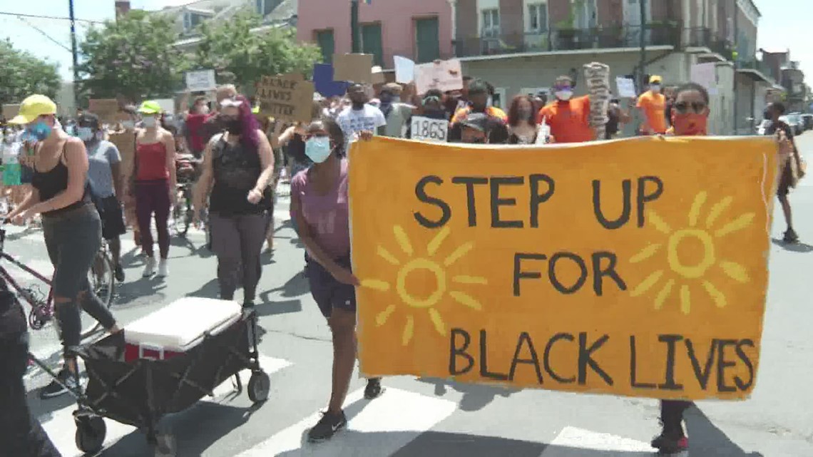 Protests for racial equality march on in New Orleans | wwltv.com