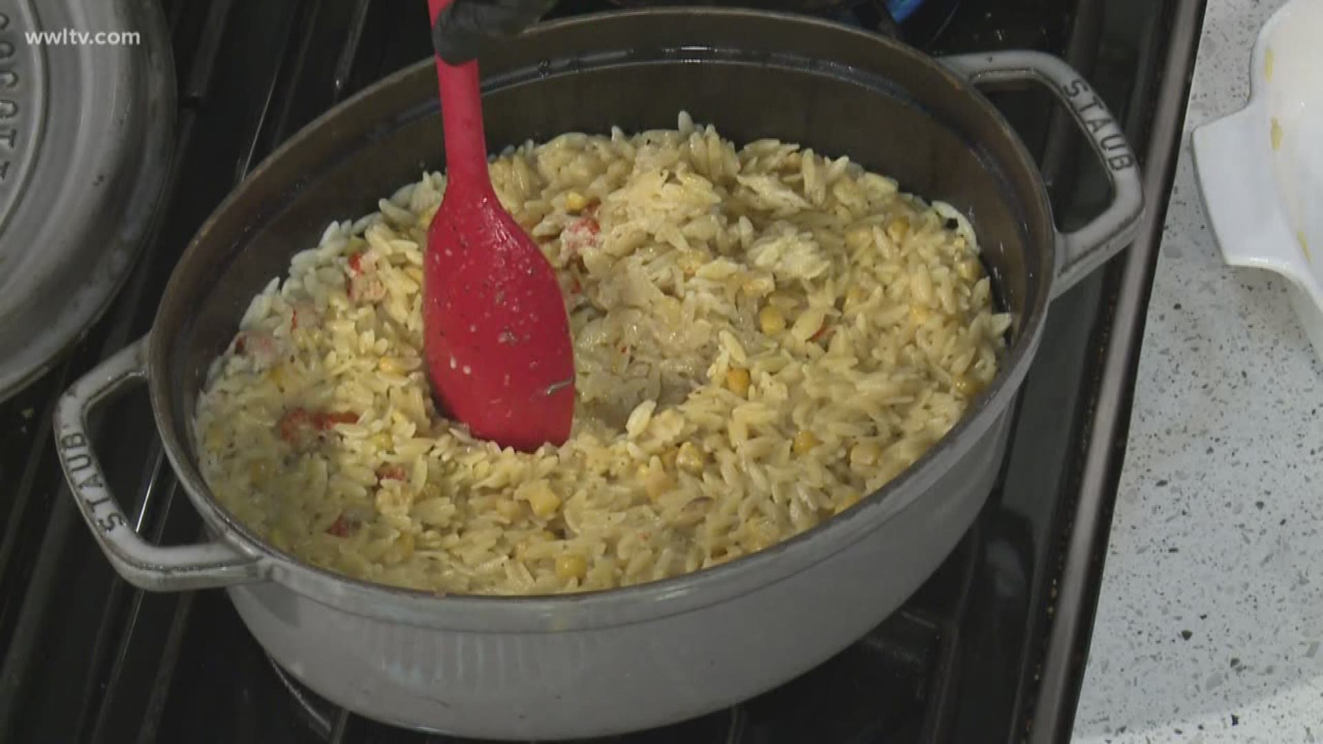 Creole inspired dish form the Sunday morning cooking segment made with crawfish, shrimp, noodles and more!
