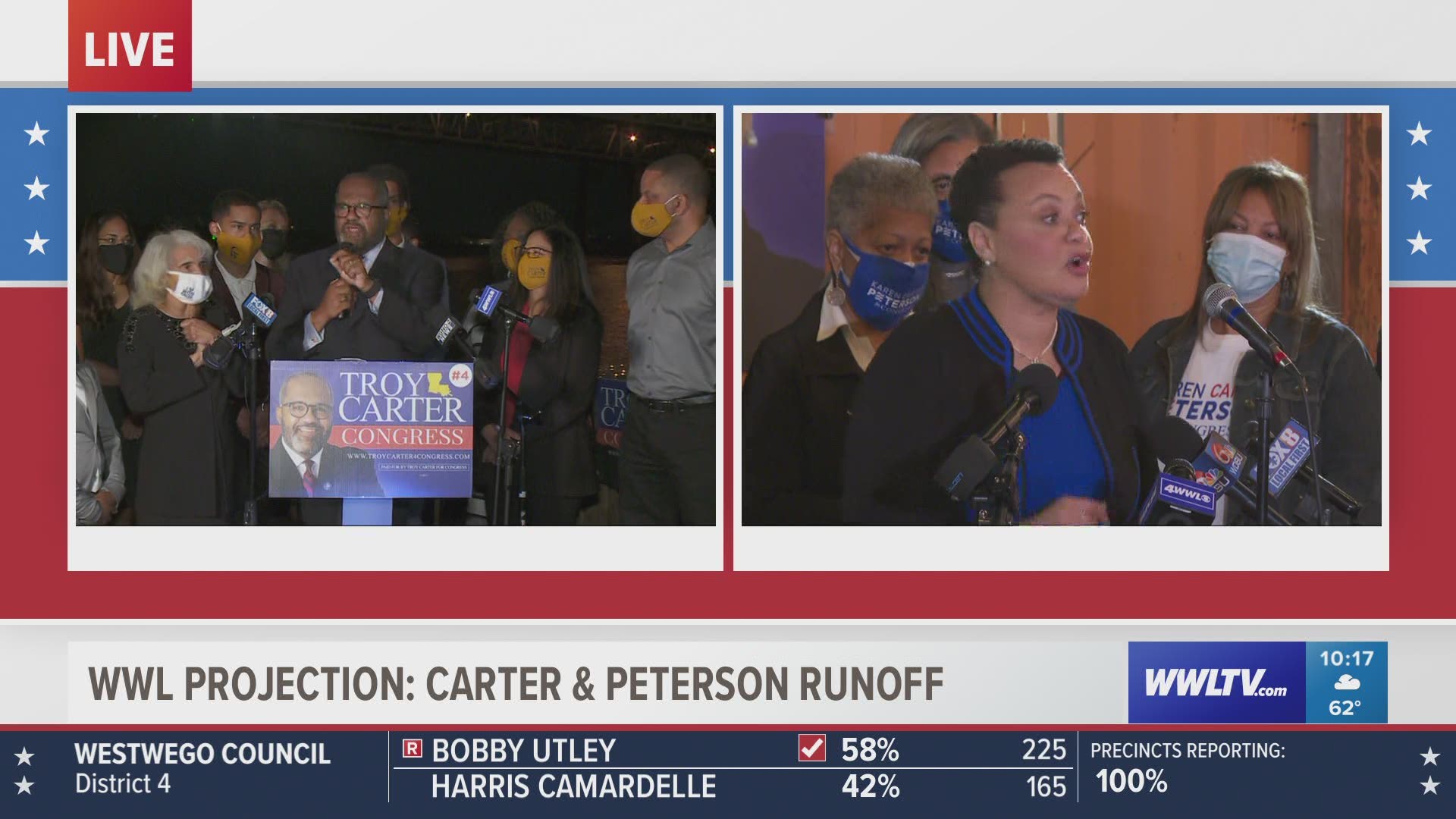 Carter and Peterson said they will continue to fight for the Congressional seat until the April runoff election.