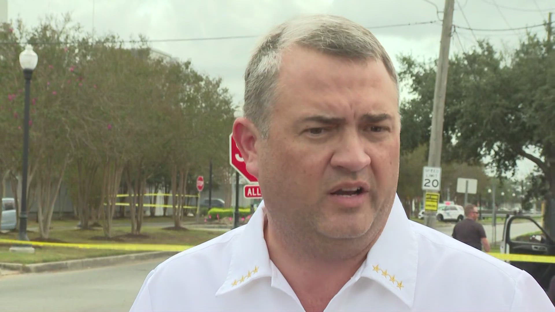 Jefferson Parish Sheriff Joseph Lopinto talks to media about a deputy-involved shooting that happened in Marrero, La., on Thursday, Oct. 31.