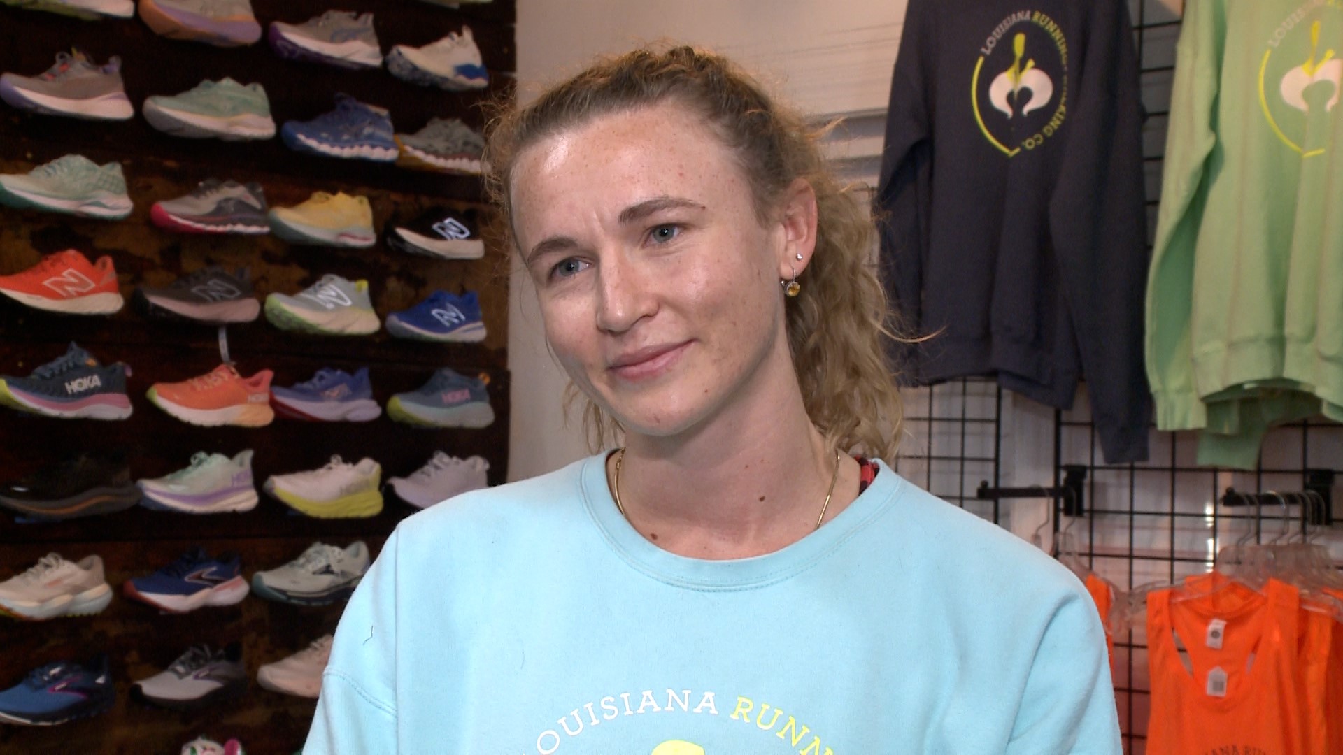 Former Tulane runner and local running coach Aislinn Roberts talks the importance of running shoes on race day.