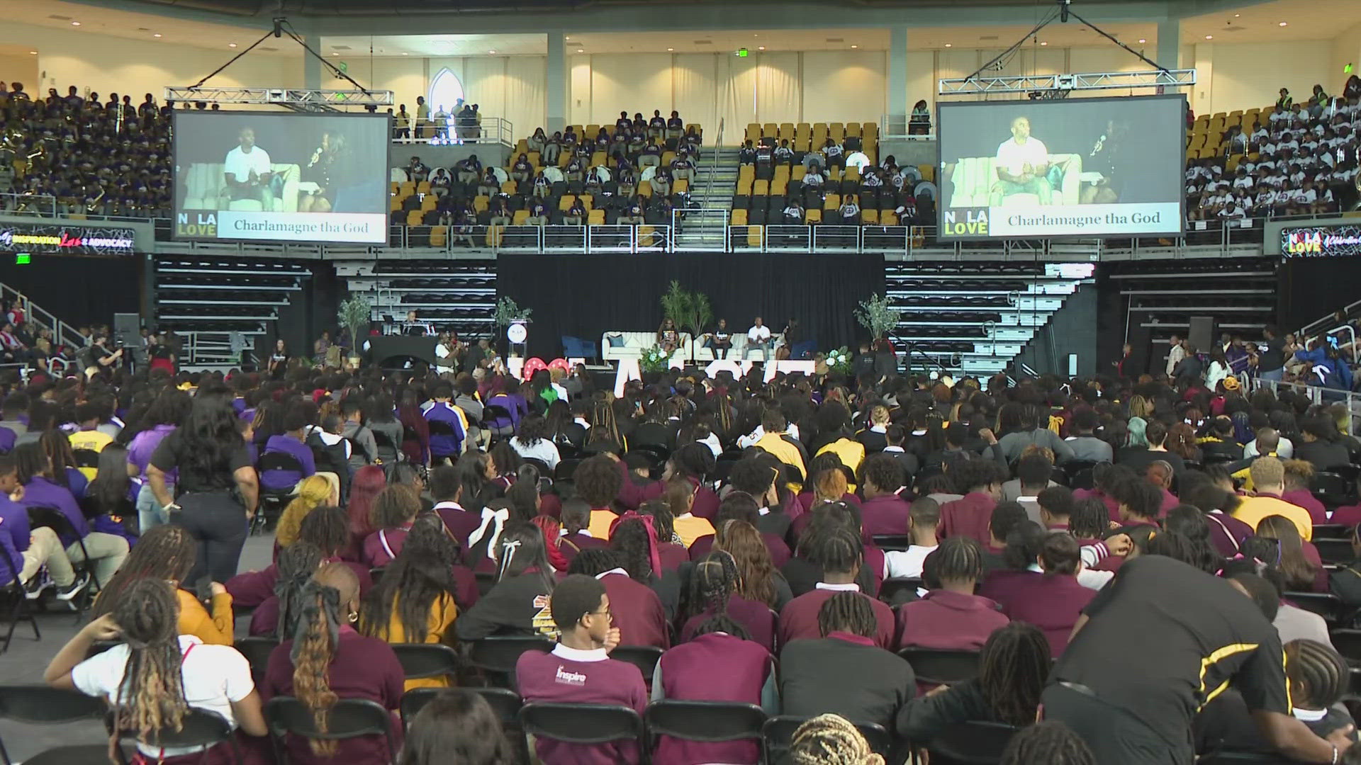 Thousands of New Orleans students came to Xavier University as part of the NOLALOVE program… which aims to transform the paths of kids in New Orleans.