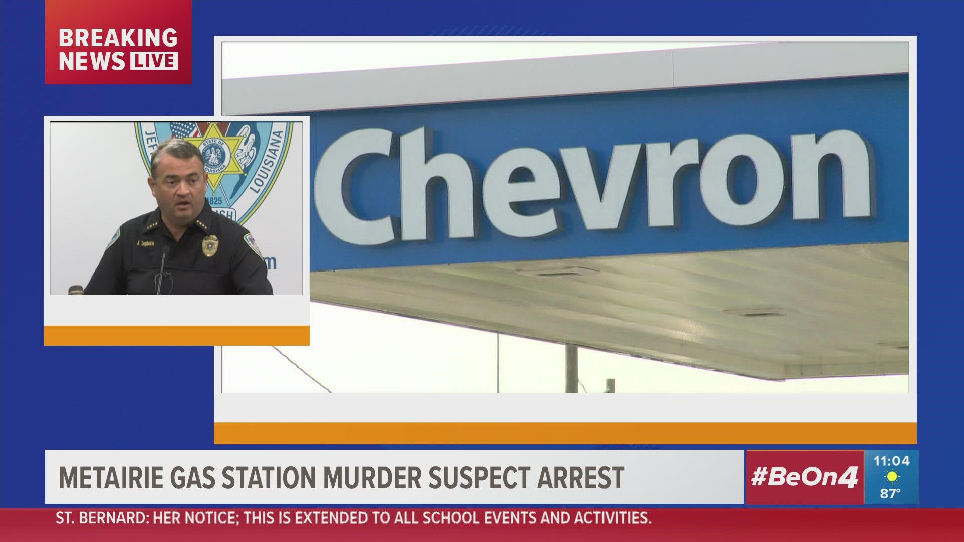 An arrest has been made in a deadly shooting that broke out at a gas station in Metairie.