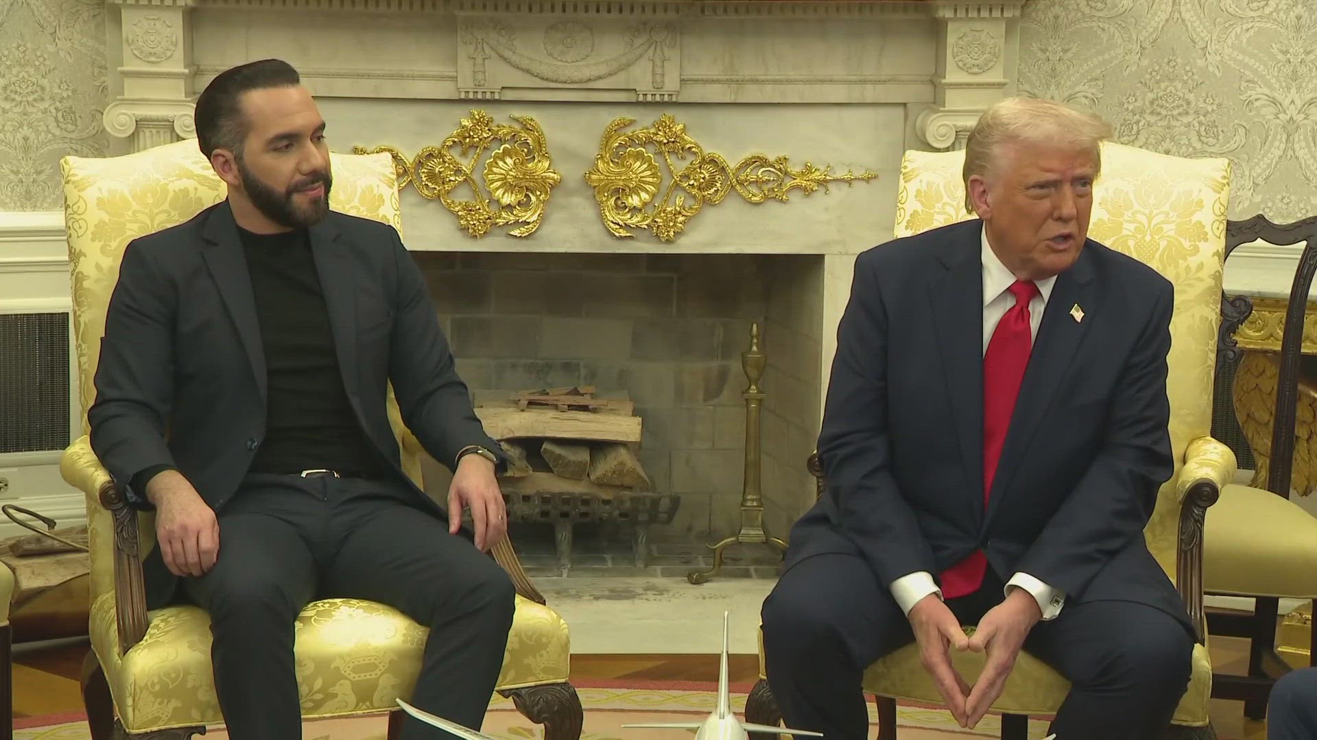 Today at the white house, President Trump met with the President of El Salvador, who has taken in migrants the Trump administration claims are criminals.