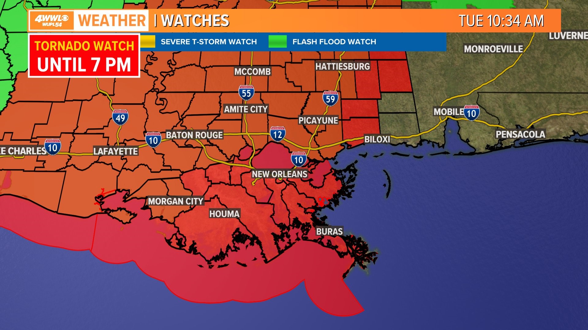 Latest: Tornado Watch issued for most of Louisiana | wwltv.com