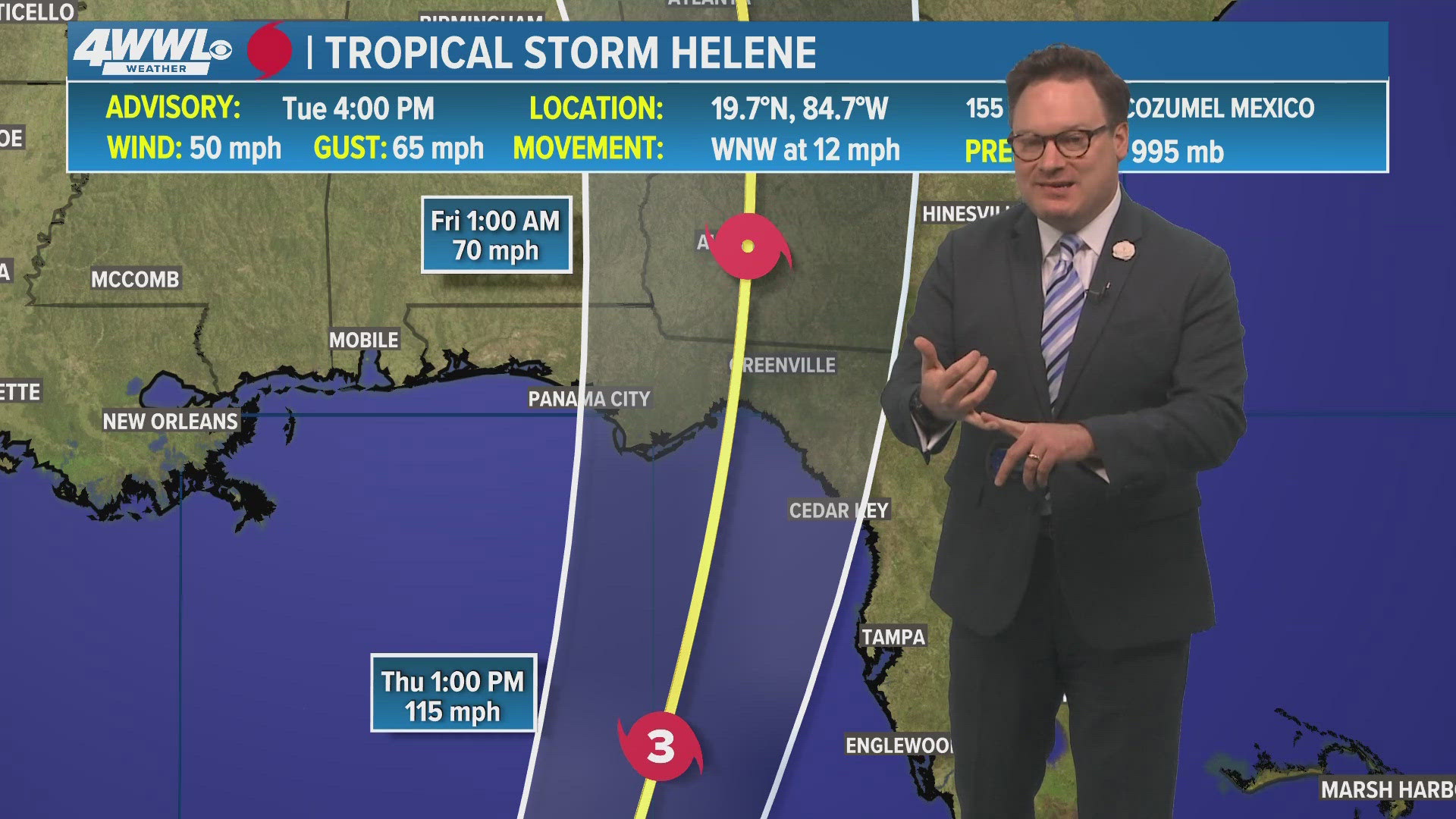 WWL Louisiana Chief Meteorologist Chris Franklin with the latest New Orleans-area forecast and an 'Eye on the Tropics' for News at 5PM on Tuesday, Sept. 24, 2024.