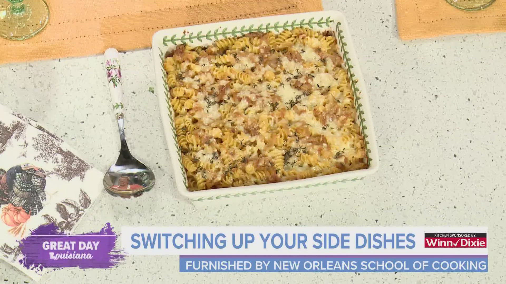 We learn how to make a caramelized onion macaroni and cheese perfect for Thanksgiving.