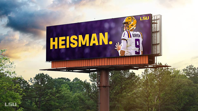 LSU Tigers Joe Burrow Heisman Trophy NCAA College Football Field 8x10 to  48x36 photos 1260